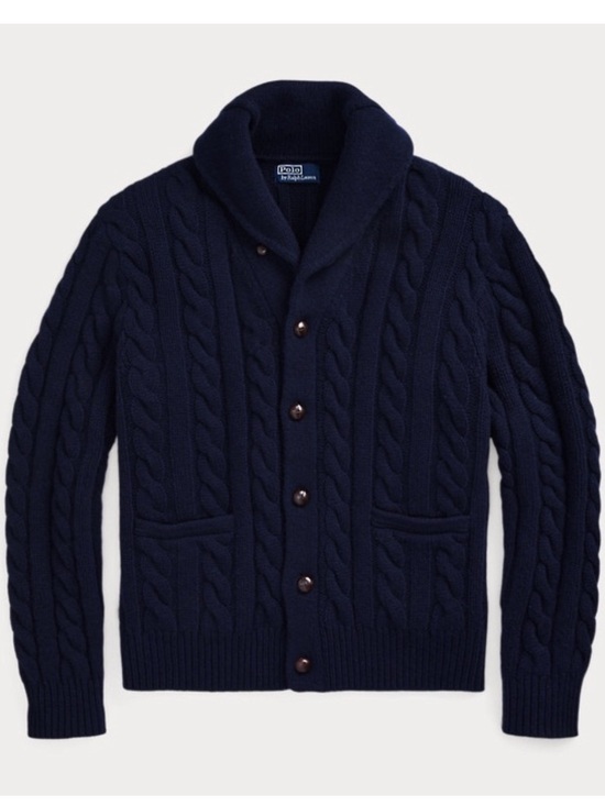 Polo Ralph Lauren Other - Polo Ralph Lauren Cable Knit Wool Cashmere Cardigan in Navy XL